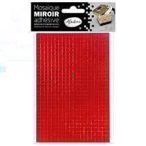 Lot de 2 planches mosaïques miroirs adhésifs Adeline - Rouge