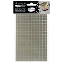 Lot de 2 planches mosaïques miroirs adhésifs Adeline - Argent