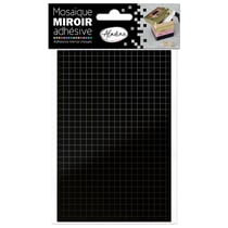 Lot de 2 planches mosaïques miroirs adhésifs Adeline - Noir