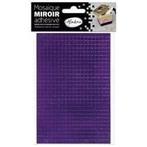 Lot de 2 planches mosaïques miroirs adhésifs Adeline - Violet