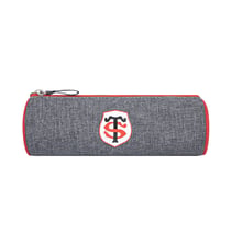 Trousse ronde Stade Toulousain - Polyester - 21,5x7,3x7,3cm - Noire & rouge