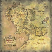 Tapis de jeu néoprène - Lord of the Rings - 60x60 cm - Carte de la Terre du Milieu