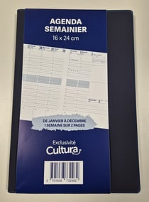 Agenda civil semainier 2026 La Plume Dorée - 16 x 24 cm - Marine - Exclusivité Cultura