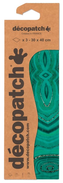 Lot de 3 feuilles de papier créatif Décopatch n°863 - 30x40 cm