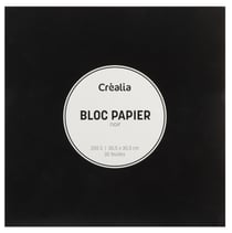 Bloc de papier noir 30 feuilles - 30,5 x 30,5 cm - 200 g/m² - Créalia