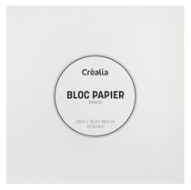 Bloc de papier blanc 30 feuilles - 30,5 x 30,5 cm - 200 g - Créalia