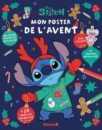 Disney stitch - mon poster de l'avent - 24 jours de coloriage - un grand poster de 40x60cm - avec stickers et stickers métallisés