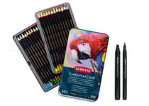 Boîte 24 crayons de couleurs et accessoires - Derwent - Chromaflow