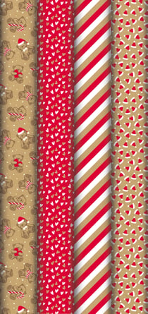 1 Rouleau de papier cadeau kraft - Mon petit Ourson - 200 x 70 cm - Modèle aléatoire - Produit vendu à l'unité