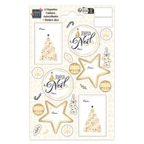 Lot de 6 étiquettes Editions Cely - Noël - Or