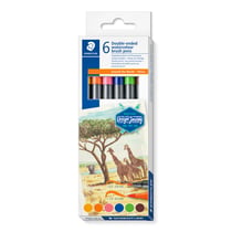 Lot de 6 feutres de coloriage aquarellables double pointe - Staedtler - Couleurs assorties - Around the world: Africa