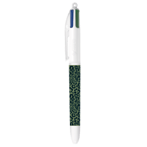 Stylo-bille rétractable BIC - 4 Couleurs Décors Édition Limitée Léopard - Vert - Pointe moyenne (1,0 mm)