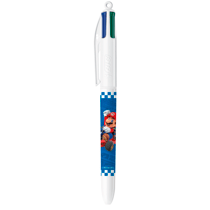 Stylo-bille rétractable BIC - 4 Couleurs Décors Édition Limitée Super Mario - Mario - Pointe moyenne (1,0 mm)