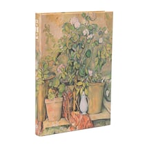 Carnet Paperblanks - Vert - Midi - Pots en terre cuite et fleurs de cézanne - 144 pages lignées