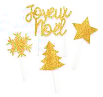 Lot de 4 accessoires de Noël pour bûches - Scrapcooking