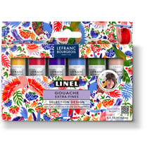 Lot de 6 tubes14ml de gouache Linel - Lefranc Bourgeois - Design - Extra-fine