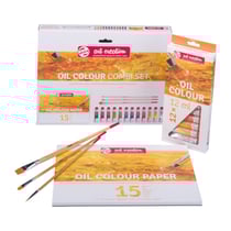Set de 12 tubes peinture à l'huile 12 ml & accessoires Talens Art Creation