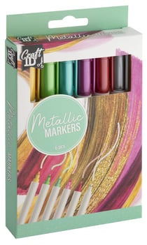 Lot de 6 marqueurs - Craft Id - Couleurs assorties - Métalliques