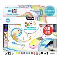 Lot de 11 marqueurs gouaches et pinceau - Pébéo