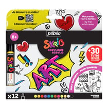 Lot de 12 marqueurs acryliques SKRIB - Pébéo