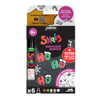 Lot de 6 marqueurs acryliques SKRIB - Pébéo - Noël