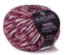 Pelote de fil à tricoter - Plassard - Paisible - Bordeaux 65