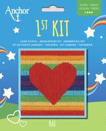 Kit point de croix Anchor - Coeur - 10 x 10 cm