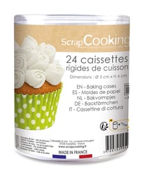 Lot de 24 caissettes rigides de cuisson ScrapCooking® - Pois - 5 x 4 cm