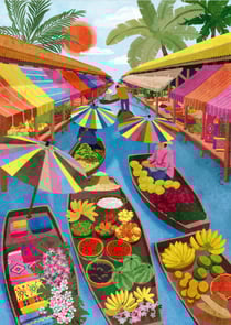 Puzzle 1000 Pièces - Marché flottant par Caroline Lhôte