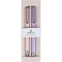 Parure Oberthur - Carnet + 2 stylos bille - Mauve