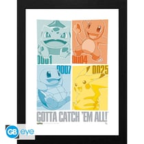 Tirage encadré GB Eye - Pokémon Pikachu & Kanto - 30 x 40 cm