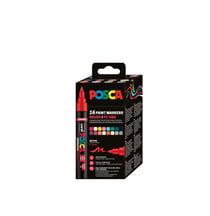 Lot de 16 marqueurs acryliques à base d'eau à pointe moyenne - Posca - Couleurs assorties - PC-5BR