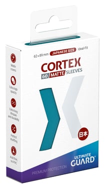 Lot de 60 pochettes de protection pour cartes Ultimate Guard - Cortex Sleeves - Format japonais - Pétrole mat