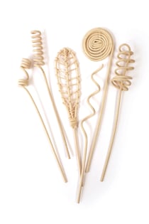 Lot de 6 bâtonnets diffuseurs de parfum fantaisie - Rotin - Naturel