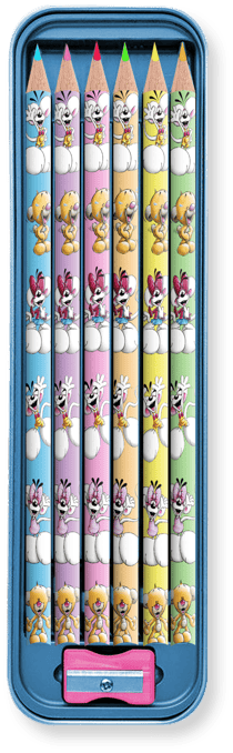 Plumier 6 crayons de couleur + taille-crayons Diddl