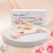 Coffret rouleau de massage quartz rose -Camille Ambiance Nature