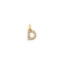 Pendentif lettre D - Acier inoxydable doré - Créalia