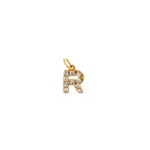 Pendentif lettre R - Acier inoxydable doré - Créalia