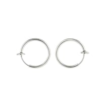 Créoles pour oreilles non percées Créalia - acier argenté