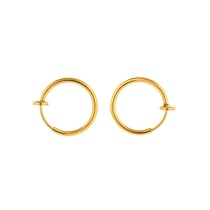 Créoles pour oreilles non percées Créalia - acier doré