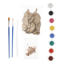 Kit boucles d'oreille en bois à peindre - Créalia