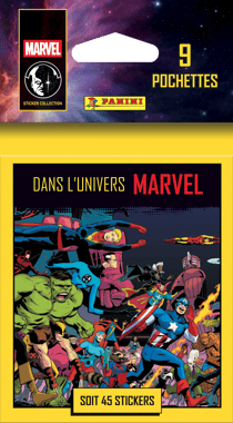 Lot de 9 pochettes de stickers Marvel Comics