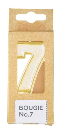 Bougie chiffre 7 Kim'Play - Doré