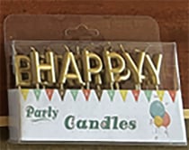 Bougie Happy Birthday Kim'Play - Or