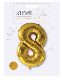 Ballon chiffre 8 Kim'Play - Doré