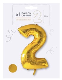 Ballon chiffre 2 Kim'Play - Doré