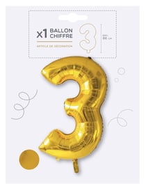 Ballon chiffre 3 Kim'Play - Doré