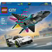 Lego® city - le jet contre la voiture - jeu avec voiture et avion - 60489
