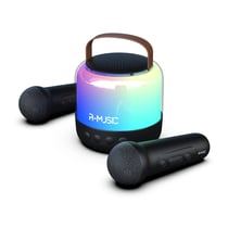 Enceinte sans fil + 2 micros rainbow duo - black cultura