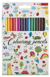 Lot de 18 crayons de couleur - Moxy